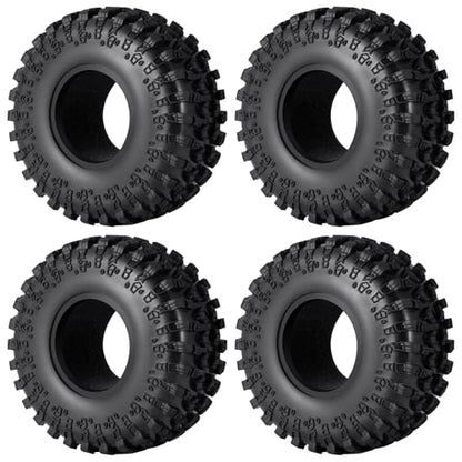 4Pcs 2.2" Crawler Mud Tires with Foam Inserts Snow Wheel Tyres OD 130mm Super Soft Rubber Tyres Compatible with Axial SCX10 90047 D90 D110 Tamiya CC01 TRX4 Gen8 1/10 RC Crawler Car Upgrades