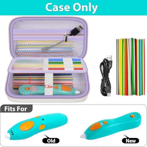 GWCASE Hard Case Compatible with 3Doodler Start+ Essentials 3D Pen Set for Kids, Large Portable 3D Pen Case Organizer Storage Holder for Filaments & Accessories, Travel Carrying Bag - White (Box Only)