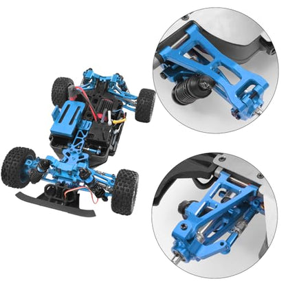 8pcs Aluminum Spare Part Set Front/Rear Suspension Arms, Steering Knuckles, Rear Hubs, Steering Linkage Metal Upgrade Kit for MJX Hyper GO RC Car 16207 M162 M163 H16P (Blue) - color: Blue