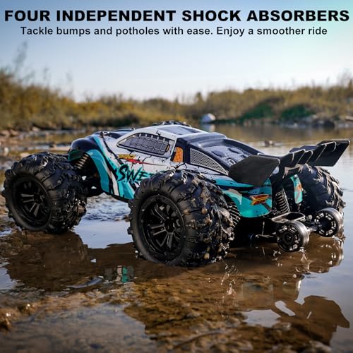 1:16 Scale Brushless RC Car for Adults, 45+ MPH High Speed, 4WD Waterproof Off-Road All-Terrain RC Truck with 2 Batteries & 2.4GHz Controller (1:16 Scale Brushless)