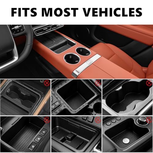 HZGAMER Wood Car Desk for Laptop, 360° Rotating Wood Cup Holder Table Tray for Drivers and Passengers, Car Accessories Compatible with Tesla Model Y/3/S, Ford F150/Explorer/Maverick & Most Vehicles