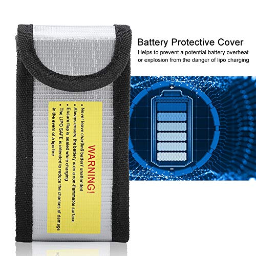 Socobeta Battery Protective Bag, Lipo Battery Charging Storage Pouch, with Retardant Fiberglass, for Travel Transportation