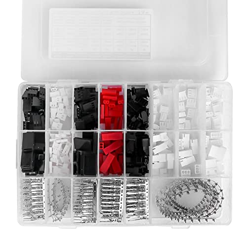 840PCS 2.0mm/2.54mm Pitch Wire-to-Wire Connector Kit, Includes Pin Headers, Crimp Pins for Dupont RC Servo, Arduino, SMT, SATA, EPS, PCIE, Battery Balancer - size: MX2.0 XH2.54 840PCS
