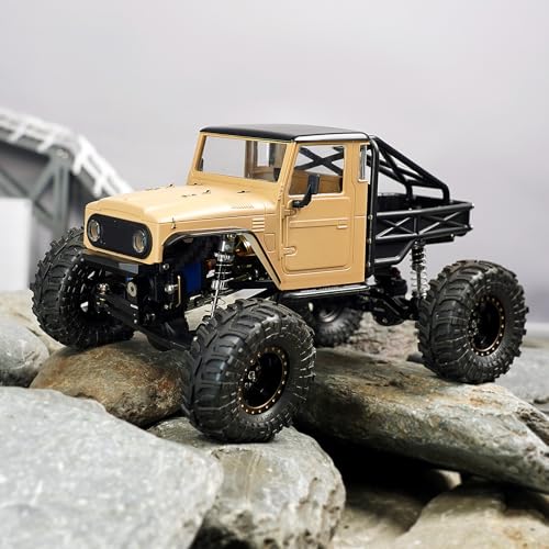 INJORA IR40-24 Half Truck Hard Body with Cage for 1/24 SCX24 (Sandy Taupe) - color: Sandy Taupe