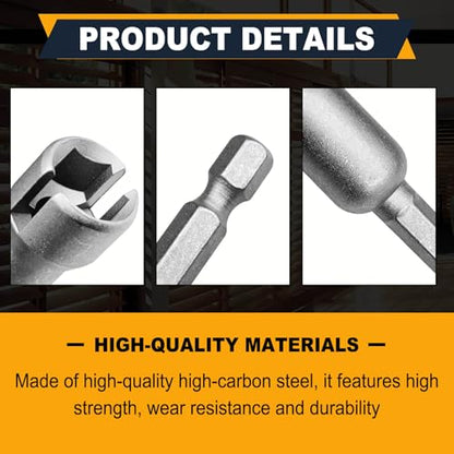 2 PCS Butterfly Hole Socket Wrench, Wing Nut Drill Bit Socket Wrenches Tools Set, Hex Shank Nut, Universal Automobile Accessories (Silver 2.5In Height)