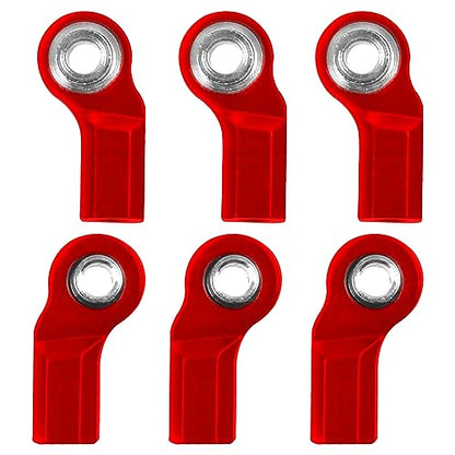 6Pcs Vgoohobby Metal M3 Tie Rod End Bend Ball Head Holder Link Compatible with Axial SCX10 Traxxas TRX4 Tamiya CC01 Axial SCX10 1/10 RC Car (Red) - color: Red