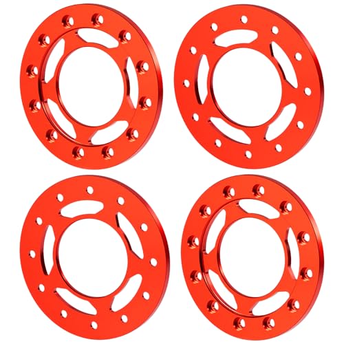 4PCS Aluminum 1.55inch RC Beadlock Wheel Replacement Ring for 1/10 AXIAL UTB18 D90 TF2 CC01 AX90069 MST JIMNY RC Crawler Trail Truck Car (Red) - color: Red