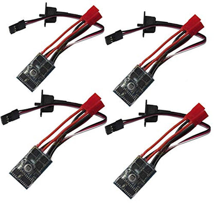 RC 10A Car Boat Brushed Speed Controller for 1/16 1/18 1/24Car Boat Tank Without ESC Brake Work,Fit 130/180/260/280/380 Brushed Motor(Pack of 4) - size: 4Pcs