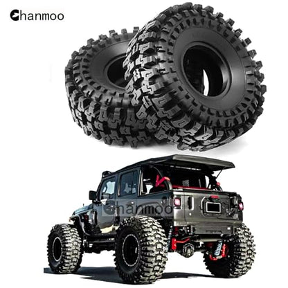 1.9 RC Crawler Tires With Foam Insert 1/10 Soft Rubber Mud Grappler Wheels Tyres OD 4.72" For 1:10 Rock Crawler Car Traxxas TRX4 Axial SCX10 II RC4WD D90 TF2 Tamiya CC01 Gen8 1.9" Rims 4PCS