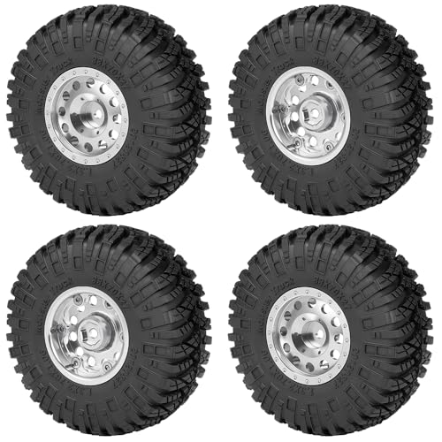 MORLORDY 4Pcs 1.3" Wheels Tires Set for 1/18 1/24 RC Crawler Car SCX24 Ascent-18 TRX4M Upgrade Parts (Style B) - color: Style B