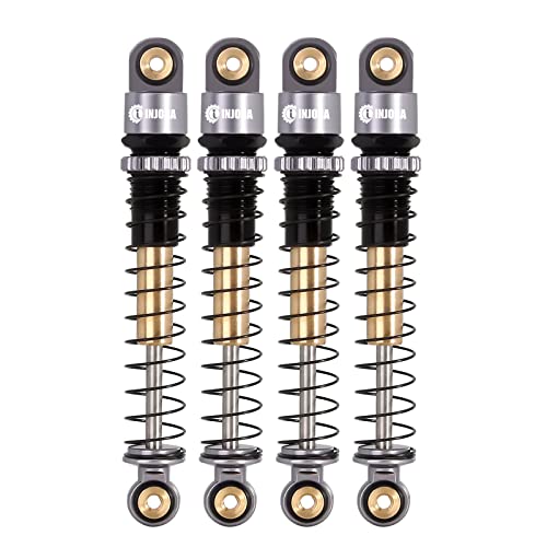 INJORA 43mm Aluminum Threaded Shocks Absorber Damper for 1/24 SCX24(Grey) - color: Grey