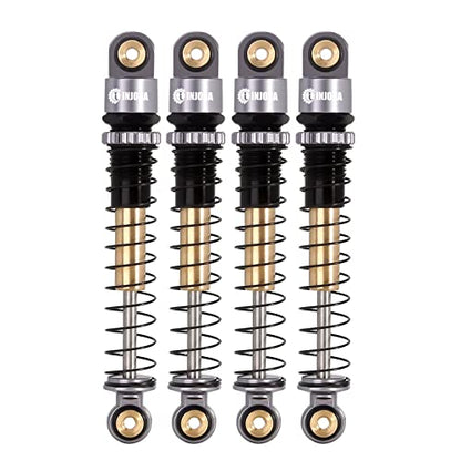 INJORA 43mm Aluminum Threaded Shocks Absorber Damper for 1/24 SCX24(Grey) - color: Grey