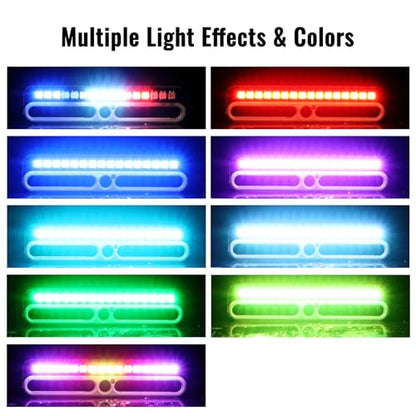 GLOBACT RC LED Light Kit for RC Car Universal Parts, 16 LEDs | Fits Roof Lamp Headlight Tail Light Bumper Light Police Lights, 2 Control Modes, Rich Lighting
