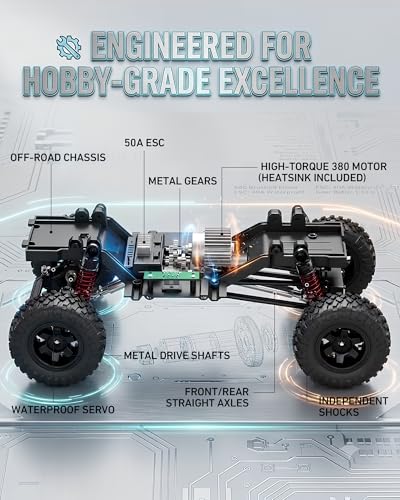 ARRIS CORC 1/12 RC Crawler Truck 4WD with 2-Speed Transmission RTR | All Metal Gears, LED Lights, Off-Road Pickup Design, Hobby Grade Trail Performance