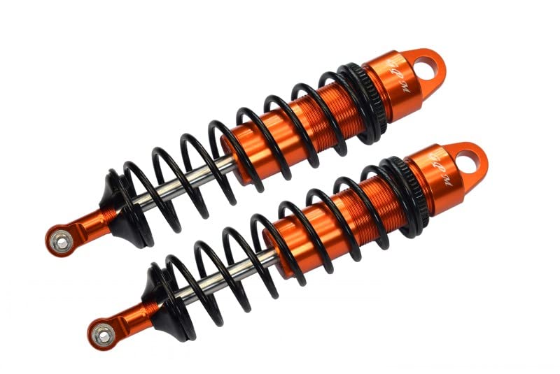 GPM 2Pc Set Upgrades Aluminum 6061-T6 Front L-Shape Piggy Back Adjustable Spring Dampers 128Mm For 1/8 4Wd Sledge Monster Truck (95076-4) (orange)