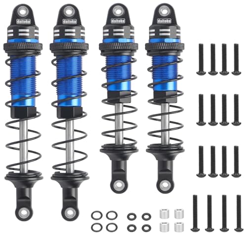RC Car Shock, daitoku Shock Absorber Front & Rear for 1/10 Traxxas Slash 2WD/4X4 Hoss Rustler 4X4 VXL Bandit Nitro Stampede Replacement of 5862 - Blue - color: Blue