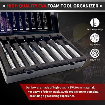 Extra Deep Magnetic Nut Driver Set, 8 PCS Adjustable Deep Nut Driver Set for Impact Drill, Metric, Quick-Change 1/4" Hex Shank,Cr-V Steel