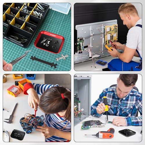 Mini Micro Magnetic Tray RC Car Tool Kit Hex Socket RC Wheel Wrench Tool Hex Nut Driver Tiny RC Model Car Repair Tool Set - for 1/8 1/10 Scale RC Cars, Includes 4-Way 6-in-1 Screwdriver Black - color: Black