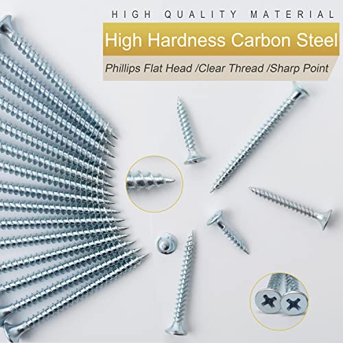 JEGONFRI 209PCS Wood Screw Assortment Kit, 6 Sizes Flat Head Phillips | Great for Home Improvement, Sturdy Steel, Rustproof, Handy Storage Case, Sizes: 2",1-1/2",1-1/4",1",3/4",1/2" - style: 209 Screws