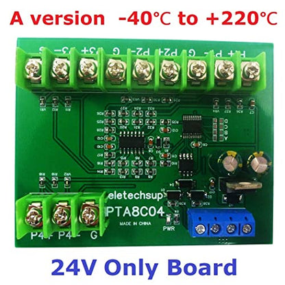 4ch DC 12V 24V -40~500 Celsius PT100 RTD RS485 Temperature Sensor Module Modbus RTU Platinum Thermal Resistance Collector (1PCS A 24V Only Board) - color: 1PCS A 24V Only Board