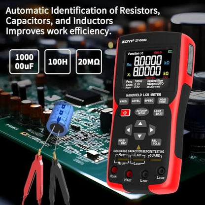 LCR Meter Handheld Digital Bridge Battery Internal Resistance Tester DQ02-2-in-1 High-Precision Capacitance and Battery Tester(DQ02 KitI) - size: DQ02 KitI