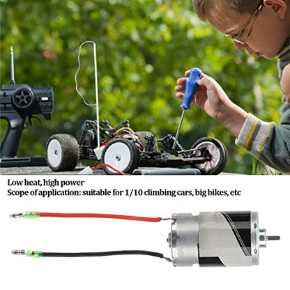550 Brushed Motor, 22500 RPM High Speed Motor Two Way Bearing 12T Aluminum Alloy RC Parts for 1/10 Climbing Car Big Bike