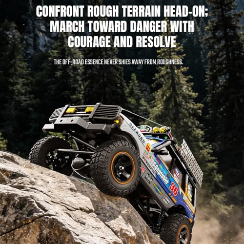 1/18 Scale RC Crawler, 2.4GHz Full Proportional Remote Control Off Road Car, 4WD RC Rock Truck Simulation Off Road Climbing Vehicle Dual Speed Model Car for Adults (Blue) - color: Blue