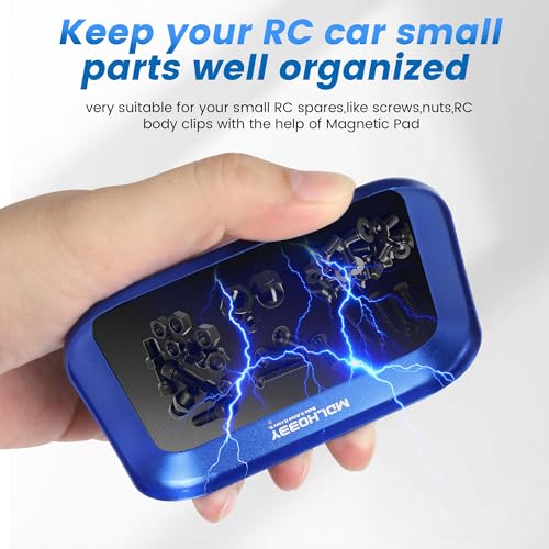 Micro Magnetic Tray RC Car Tool Kit Hex Socket RC Wheel Wrench Tool Hex Nut Driver, Tiny RC Car Multi-Functional Repair Tool Set - for 1/8 1/10 Scale RC Cars,Includes 4-Way 6-in-1 Screwdriver Blue - color: Blue