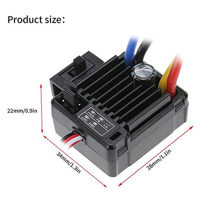 GoolRC 60A 2S-3S Brushed ESC Waterproof Electronic Speed Controller Replacement for 1/10 Tamiya Traxxas Redcat HSP HPI RC Car