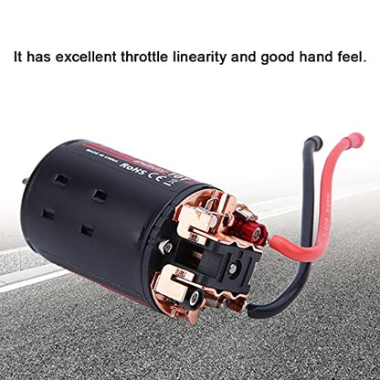 550 Brushed Motor for 1/10 RC Crawler Car, Black and Red Metal - Plastic 5 - Slot RC Car Accessories with Excellent Throttle Linearity and Heat Dissipation (10T) - size: 10T