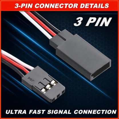 12 Packs Servo Extension Cable Y Splitter 15cm 5.9in 3 Pin Male to 2 Female Harness Wire, RC Servo Connector for Car, Airplane, Helicopter, Receiver, Compatible with Futaba JR Plugs