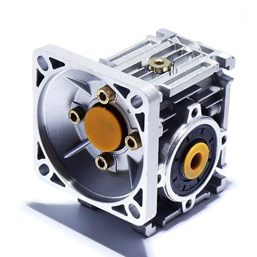 NMRV030 Worm Gear Gearbox, RV030 Square Type Worm Gear Speed Reducer for Nema23 Stepper Motor/Servo Motor, Input 11mm 0.43", Output 14mm 0.55" Shaf (25:1) - size: 25:1