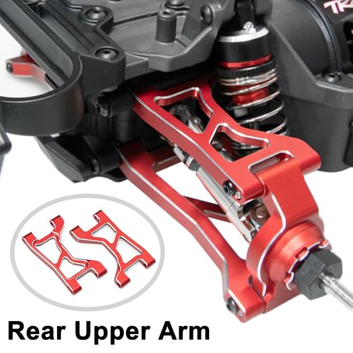 Aluminum 1/16 Suspension Arms Front Rear and Upper Lower Suspension Arms | for Traxxas 1/16 Mini Slash 4X4 BL-2s 108164-1 RC Truck Upgrade, Red - color: Red