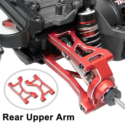 Aluminum 1/16 Suspension Arms Front Rear and Upper Lower Suspension Arms | for Traxxas 1/16 Mini Slash 4X4 BL-2s 108164-1 RC Truck Upgrade, Red - color: Red