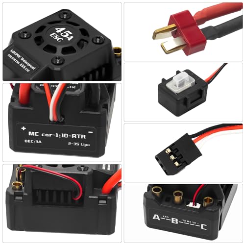 BL2852 4500KV Brushless Motor 3.175mm & Brushless ESC for 1/12/14/16 RC - color: Motor & ESC