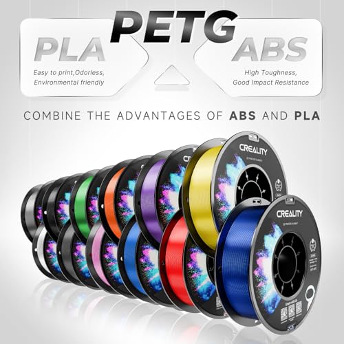 Official CREALITY PETG 3D Printer Filament 1.75mm 4KG | Precision Strong Toughness, Odorless Better Flow Moistureproof 3D Printing Ender Filament - color: Petg-4kg Black&white&grey&clear, size: 1.75 mm
