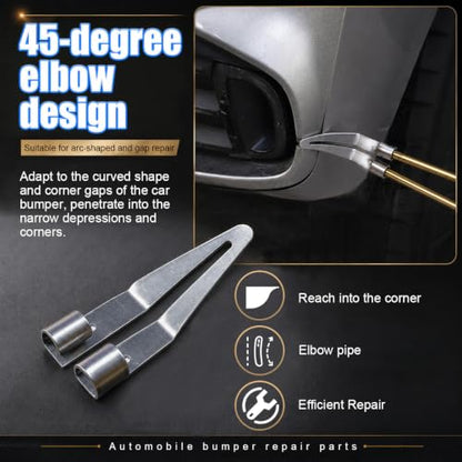 Plastic Welding Tips, Stainless Steel Plastic Smoothing Head Replacement with 45° Elbow, Car Bumper Repair Tool, Welder Gun Soldering Accessories for Kayaks and DIY Fixes(8PCS) - size: 8PCS
