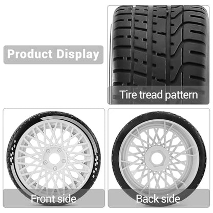 4PCS RC Highway Off-Road Truck Wheels & Tires - Compatible with 1/8 Typhon 6S BLX, 1/7 Infraction 6S BLX/Limitless - Foam Insert Plastic Rims （4 Small ） (White（4pcs）) - color: White（4pcs）