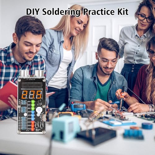 MIOYOOW HC-SR04 Ultrasonic Ranging Alarm Soldering Kit with LED Lights | DIY Ultrasonic Distance Sensor Kit, Electronic Project, Soldering Practice Kit for School Learning and Home Use