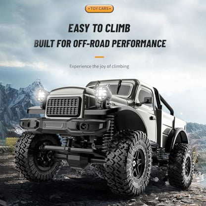 1/18 Scale RC Pickup Truck for Adult, 2.4GHz 4WD Off-Road Remote Control Drift Car, RC Rock Crawler with LED Lights, 12km/h High Speed & Waterproof ESC - color: Red, size: 3 Battery