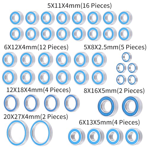 45Pcs P6 Steel Rubber Sealed Bearing Kit for 1/10 Tra-xxas Summit | RC Crawler Upgrade Parts