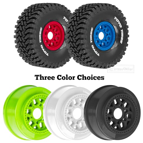 RC Wheels and Tire for 1/8 Maxx Slash 6S Short Course Truck(102076-4),All-Terrain Rubber Tyres w/Foam Insert,Replacement for #10272,Green - color: Green(4pcs)