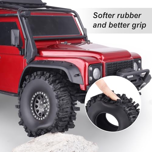 HobbyPark RC 1.9 Mud Slingers Tires 4.7inch 120mm Height for RC4WD Axial SCX10 TRX4 Redcat Gen 8 1/10 RC Crawler Good Grip w/Foam (4 Pack)