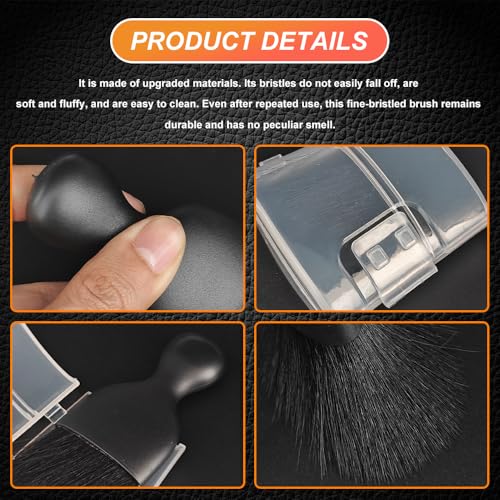 Car Interior Detailing Brush, Soft Bristle Car Interior Cleaning Tool, Auto Air Conditioning Outlet Cleaning Brush, Dusting Brush for Panel Air Vent Dashboard Leather (Black) - color: Black