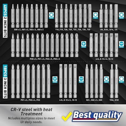Amartisan 258-Piece Ultimate Screwdriver Bit Set,Chrome Vanadium Steel Driver Bit Set, Security bit set, Includes Bits Holder, Nut Driver, etc (Blue) - style: 258-Piece Ultimate Bit Set (Blue)