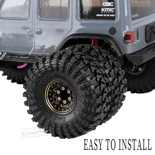 1.0 Beadlock Dually Wheels and Tires for 1/24 1/18 RC Crawler Car SCX24 TRX4M,Soft Mud Tires 1.0 Beadlock Tires Set Brass 1.0 Beadlock Wheels Double Wheels,4pcs,Style4 - style: Style4(4pcs)