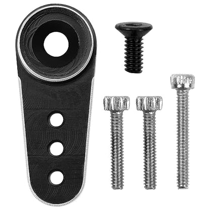 3Pack Aluminum 15T Servo Arm RC Mini Servo Horns Compatible with Emax ES08MA Servo Fit for Axial SCX24 1/24 RC Crawler (Black) - color: Black
