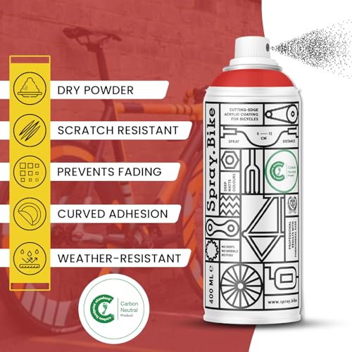 Spray.Bike Spray Paint - Coventry Red (Vibrant Red) | Designed Mainly for Bicycles | Multi-Use Acrylic Spray Paint for Metal, Plastic | High Coverage Bike Paint, 400ml - color: Coventry Red