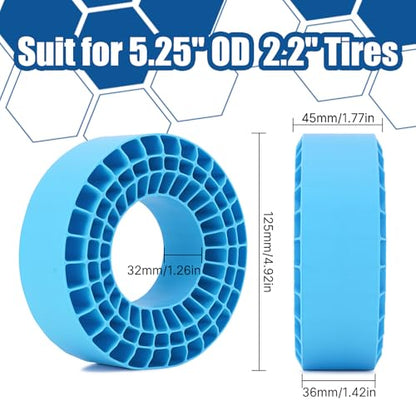 INJORA Silicone Rubber Inserts for 132-134mm (5.25" OD) 2.2" Tires, BL - color: Blue