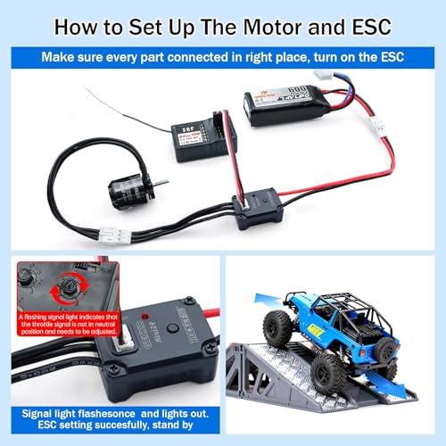 Surpass 1212 3500KV Outrunner Brushless Motor with ESC Combo for RC 1/18 TRX4M Upgrade Parts 1/24th RC Crawler（not fit for SCX24）